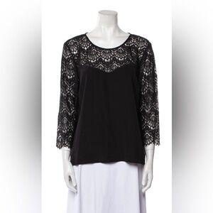 Sézane Silk Lace Pattern Blouse - Size Large